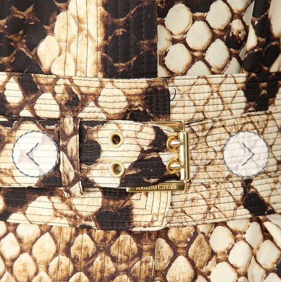 Roberto Cavalli snake print Silk coat with belt - Picture 11 of 11